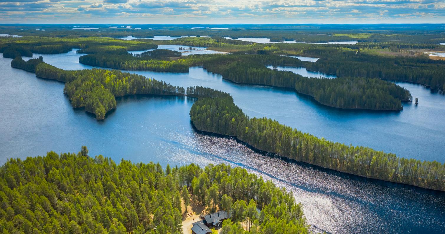 Petkelj&auml;rvi nationalpark. Flygfoto &ouml;ver Petraniemi-omr&aring;det