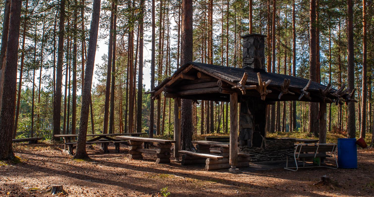 Nationalpark Petkeljärvi, Kochunterstand Petraniemi, Lagerfeuerstelle